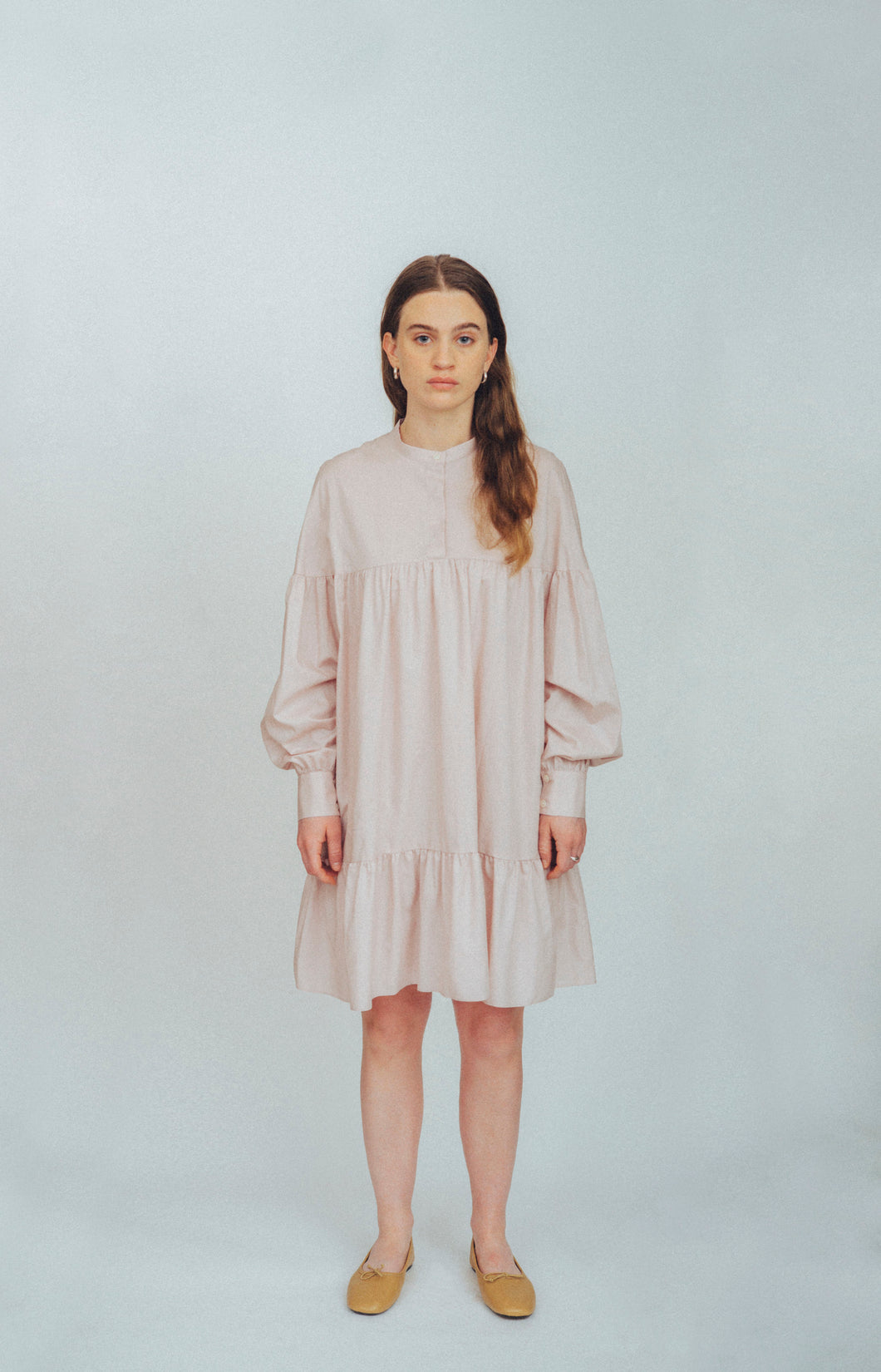 RUFFLE DRESS / DUSTY PINK